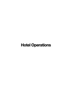 Hotel Operations